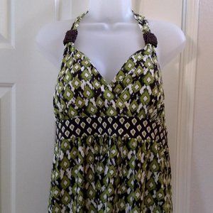 Women's Apt 9 Halter Top  Brown/Green/White Size M